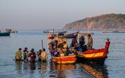 Myanmar, Ngapali, pescadores, praia
