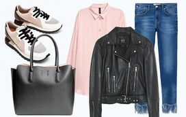 Casualidade com jeans e biker jacket 