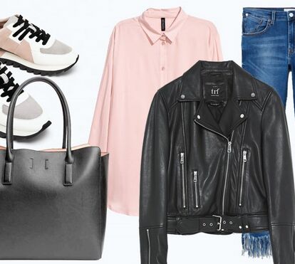 Casualidade com jeans e biker jacket 