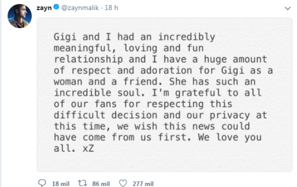 gigi hadid, zayn malik