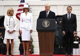 Donald Trump, Emmanuel Macron, Brigitte Macron, Melania Trump 