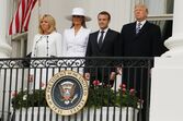 Donald Trump, Emmanuel Macron, Brigitte Macron, Melania Trump 