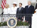 Donald Trump, Emmanuel Macron, Brigitte Macron, Melania Trump 
