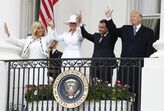 Donald Trump, Emmanuel Macron, Brigitte Macron, Melania Trump 