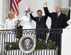 Donald Trump, Emmanuel Macron, Brigitte Macron, Melania Trump 