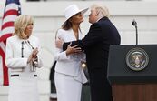 Donald Trump, Emmanuel Macron, Brigitte Macron, Melania Trump 