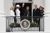 Donald Trump, Emmanuel Macron, Brigitte Macron, Melania Trump 