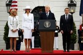 Donald Trump, Emmanuel Macron, Brigitte Macron, Melania Trump 