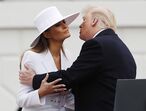 Donald Trump, Emmanuel Macron, Brigitte Macron, Melania Trump 