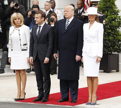 Duelo de estilo: Melania Trump arrasa Brigitte Macron