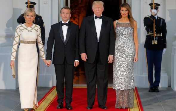 Donald Trump, Emmanuel Macron, Brigitte Macron, Melania Trump 
