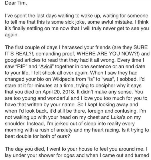 Avicii, Tim Bergling, Tereza Kacerova