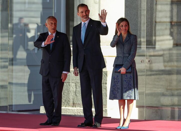 Marcelo Rebelo de Sousa, Felipe, Letizia, Reis de Espanha  