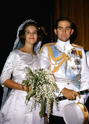 1964: princesa Anne Marie da Dinamarca e o rei Constantine II da Grécia
