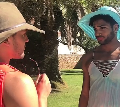 Pedro Teixeira e Guillaume Lalung vestem-se de mulher