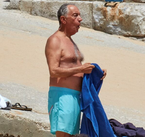 Presidente, Marcelo Rebelo de Sousa, calções, praia, cascais, presidente da república