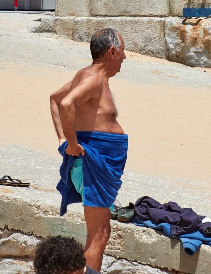 Presidente, Marcelo Rebelo de Sousa, calções, praia, cascais, presidente da república