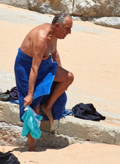 Presidente, Marcelo Rebelo de Sousa, calções, praia, cascais, presidente da república