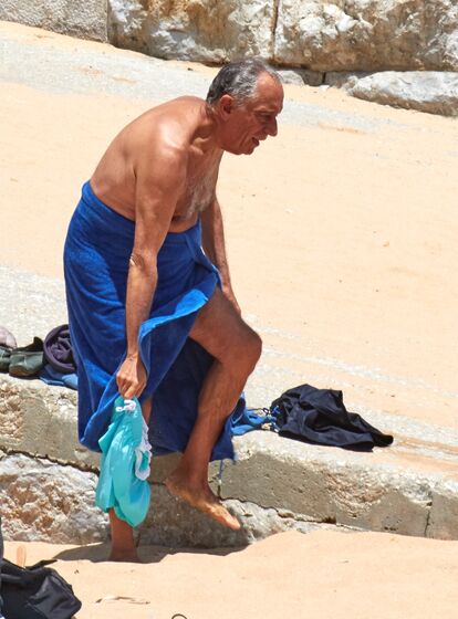Presidente, Marcelo Rebelo de Sousa, calções, praia, cascais, presidente da república