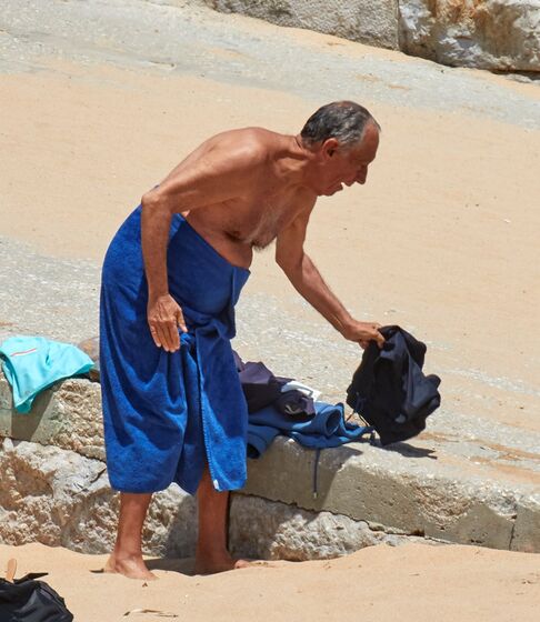 Presidente, Marcelo Rebelo de Sousa, calções, praia, cascais, presidente da república