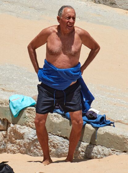 Presidente, Marcelo Rebelo de Sousa, calções, praia, cascais, presidente da república