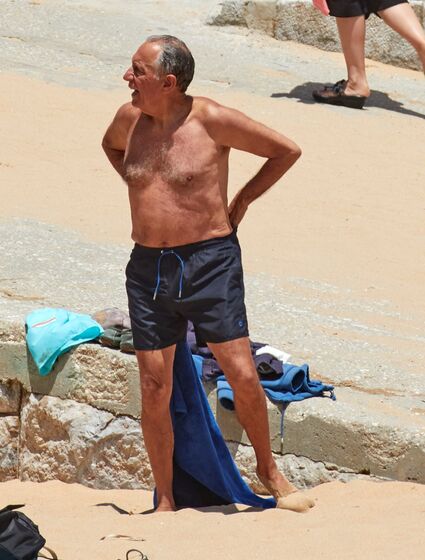 Presidente, Marcelo Rebelo de Sousa, calções, praia, cascais, presidente da república