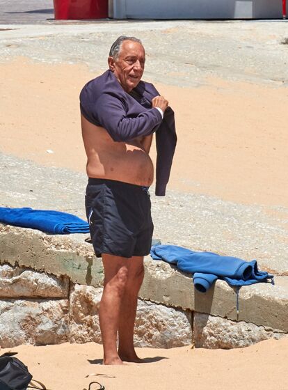 Presidente, Marcelo Rebelo de Sousa, calções, praia, cascais, presidente da república