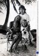 Mick Jagger com a mulher Jerry Hall e os filhos em Sandy Lane, nos Barbados. Em 1987