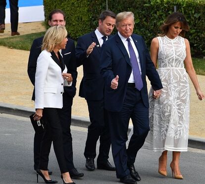 Melania Trump arrasa de branco em Bruxelas