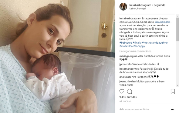 Luísa Barbosa, filha, Aura, bebé