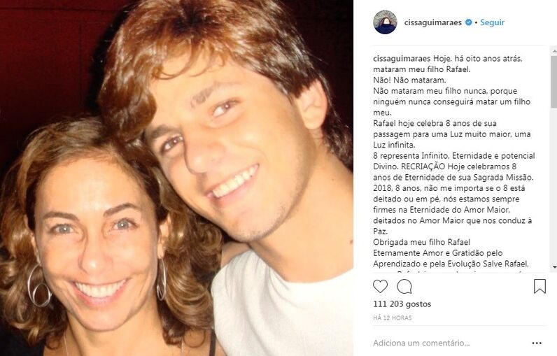 Cissa Guimarães e o filho Rafael Mascarenhas