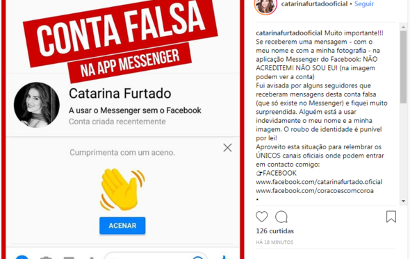 catarina furtado, denuncia, redes sociais