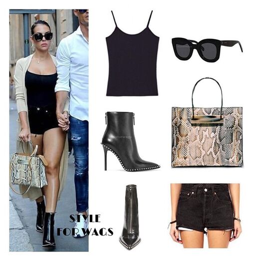 Georgina Rodríguez não larga o seu top zara de 5,95 euros. A passear em Milão, a namorada de Cristiano Ronaldo usou ainda óculos Celine de 300 euros, botas Alexander Wang Ny de 950 euros, uma mala Balenciaga de cerca de 4.000 euros e calções Levis de 55 euros