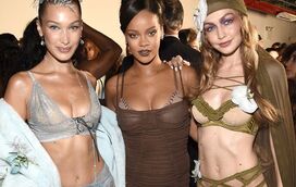 Rihanna escolhe irmãs Hadid para o seu ousado desfile na Semana da Moda de Nova Iorque