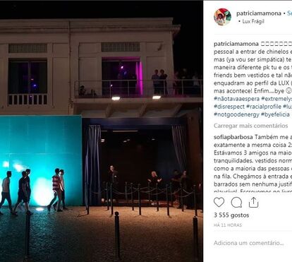 Campeã nacional Patrícia Mamona barrada na discoteca Lux Frágil por racismo