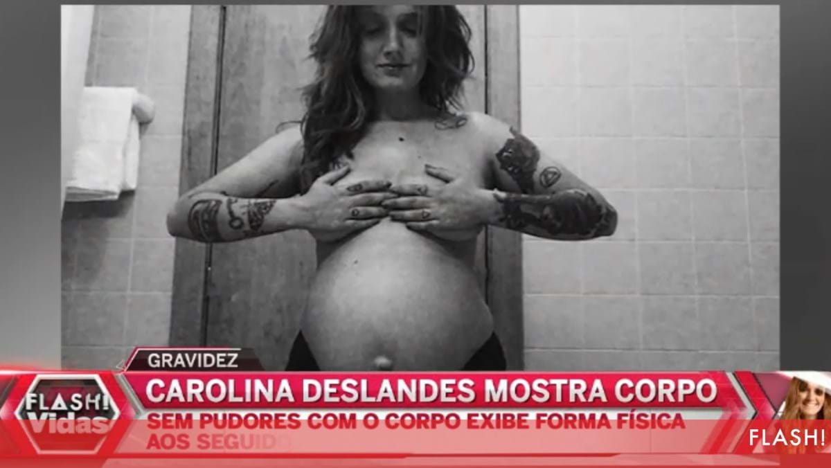 Carolina Deslandes posa nua a mostrar barriga de grávida