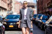 Street Style blazer xadrez