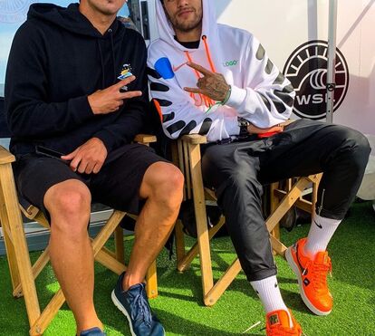Neymar em Portugal a apoiar surfista Gabriel Medida