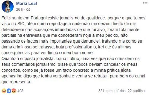 maria leal, SIC, joana latino