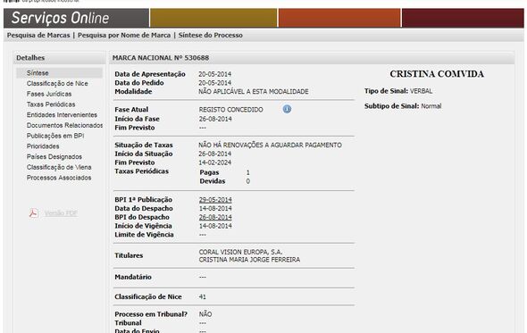Cristina Ferreira documento