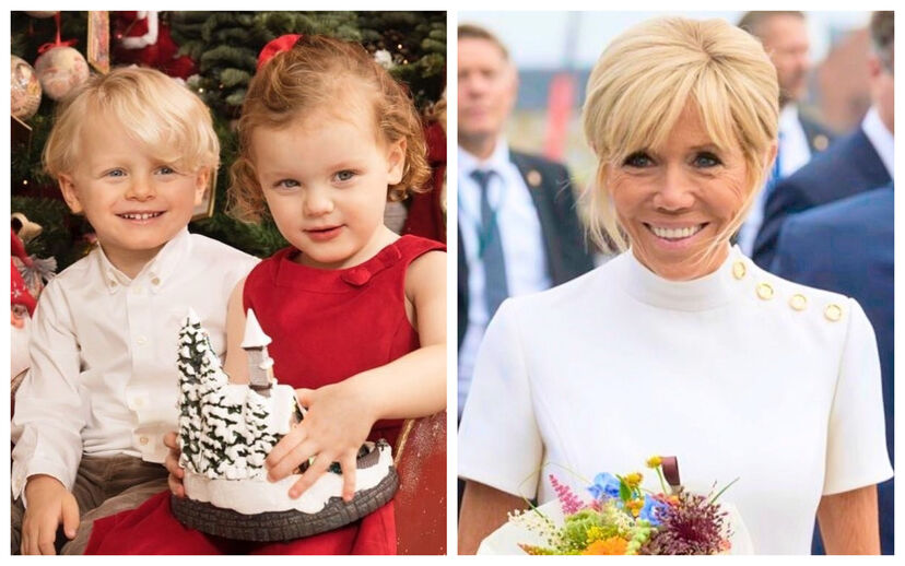 Brigitte Macron e os gémeos do Mónaco