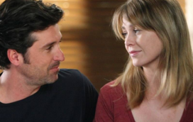 Ellen Pompeo e Patrick Dempsey de costas viradas