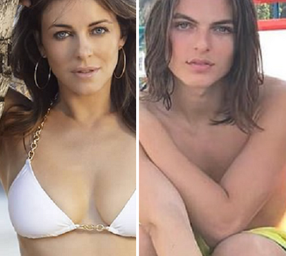 Atriz Elizabeth Hurley tem um filho andrógino... que é a sua cara!