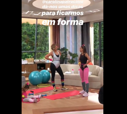 Cristina Ferreira recebe dicas de Carolina Patrocínio para se manter em forma