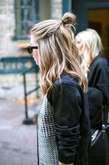 Tendência penteados: half bun