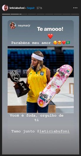 A publicação em que Neymar e Leticia Bufoni confirmam namoro