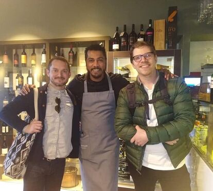 As imagens dos atores Nicolas Cage e Elijah Wood em Sintra