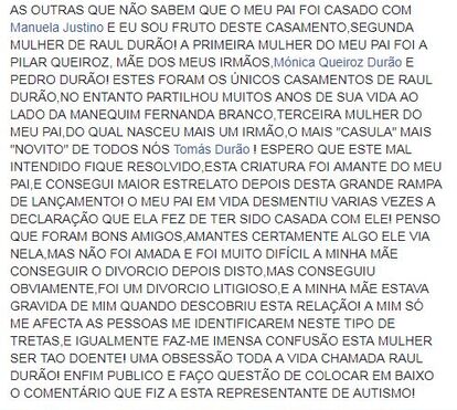 O passado de 'traição' que destruiu infância de Sofia Durão. Filha de Raul Durão culpa Teresa Guilherme