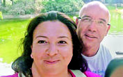 Rosa Grilo e o marido Luís durante um treino 