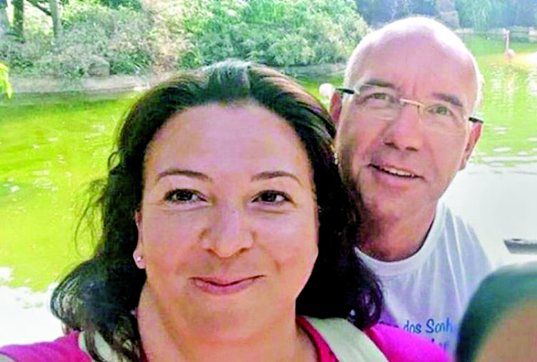 Rosa Grilo e o marido Luís durante um treino 
